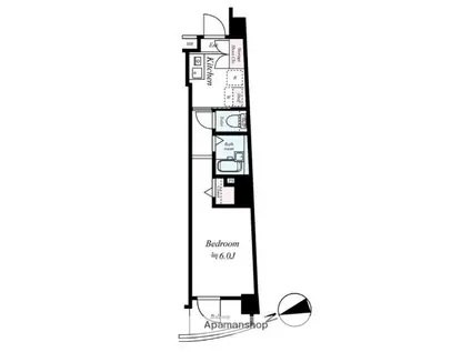 SIN-CITY東陽町(1K/3階)の間取り写真