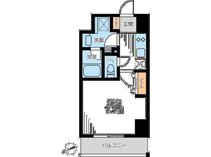 ザ・パーククロス門前仲町(1K/7階)の間取り写真