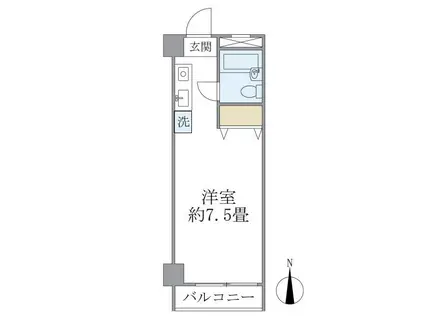 ハウスチェリー上馬(ワンルーム/5階)の間取り写真