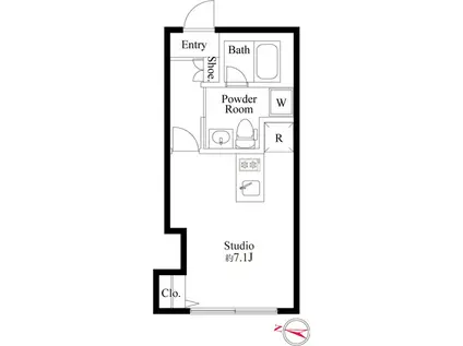 MDM池尻大橋Ⅱ(ワンルーム/1階)の間取り写真