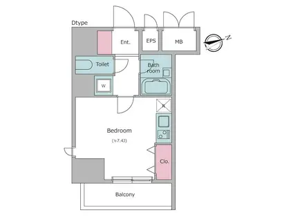 レジディア東品川(ワンルーム/3階)の間取り写真