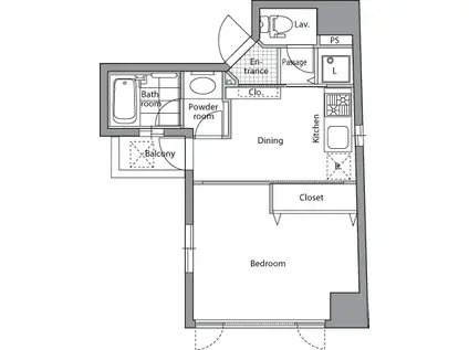 レジディア文京千石(1DK/12階)の間取り写真