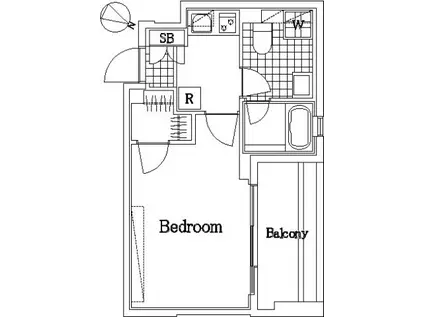 ザ・レジデンス・オブ・トーキョーH20ウエストタワー(1K/2階)の間取り写真