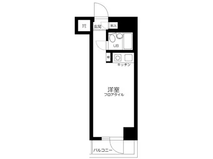 江戸川橋センチュリープラザ21(ワンルーム/8階)の間取り写真