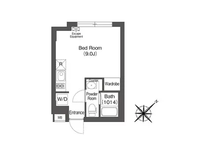 エスタート大井町フォレスト(ワンルーム/2階)の間取り写真