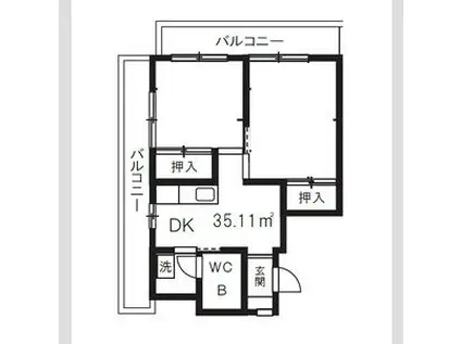 パークサイド南大井(2DK/4階)の間取り写真