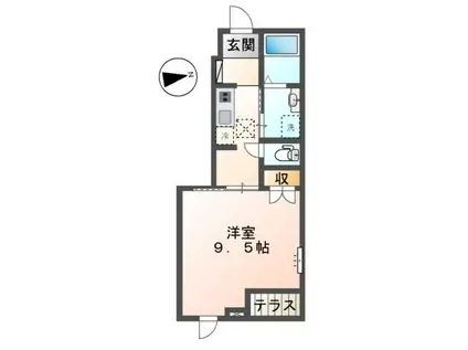 サンフラワーガーデン(1K/1階)の間取り写真