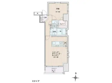 エスティメゾン錦糸町2(1LDK/6階)の間取り写真
