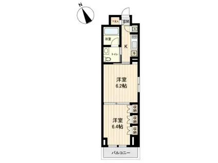 プラティーク清澄白河(2K/6階)の間取り写真