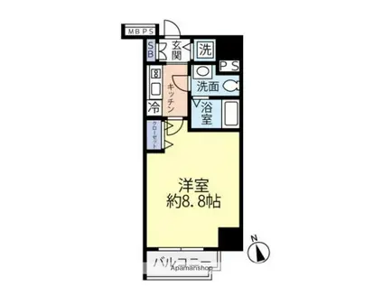 グランヴァン浅草橋駅前(1K/9階)の間取り写真