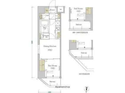 アーバネックス森下Ⅳ(1DK/4階)の間取り写真