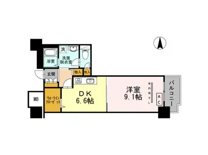 品川シーサイドビュータワー1(1DK/21階)の間取り写真