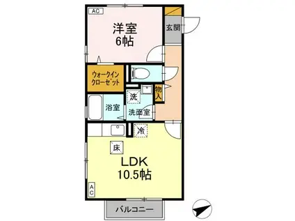 トレジャー(1LDK/1階)の間取り写真