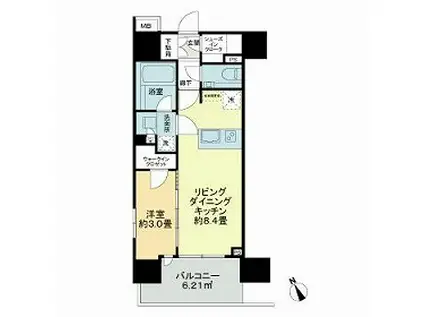 プレシスヴィアラ船橋(1LDK/2階)の間取り写真