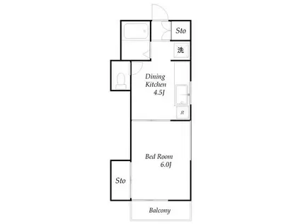 明宏ハイツ(1DK/1階)の間取り写真