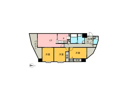 メゾン・シャルム(3LDK/7階)の間取り写真