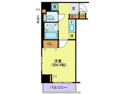 メインステージ西新宿(1K/3階)の間取り写真