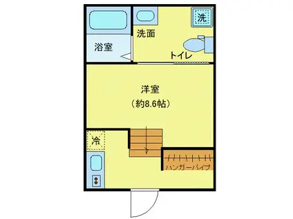 東京地下鉄千代田線 代々木上原駅 徒歩7分 3階建 築6年(ワンルーム/1階)の間取り写真