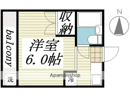 サンアベニュー師岡(ワンルーム/2階)の間取り写真