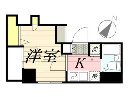 パークウェルツインズ西新宿サウスピア(1K/2階)の間取り写真