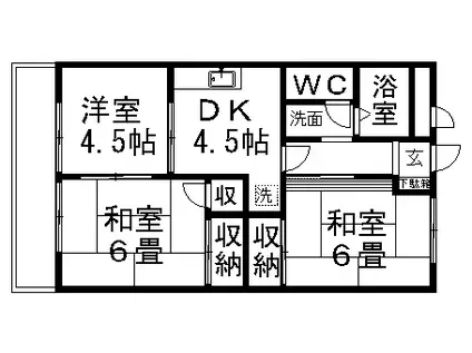 中野ハイム(3DK/2階)の間取り写真