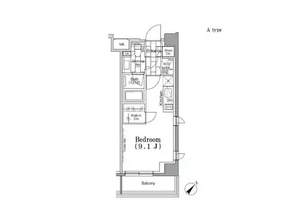 ONE ROOF FLAT TSUKISHIMA(ワンルーム/3階)の間取り写真