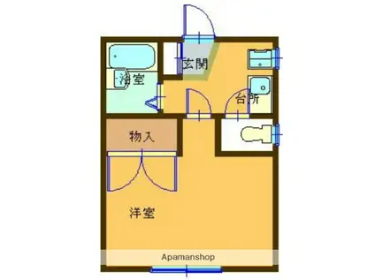 アステリスク・イン国立(1K/2階)の間取り写真