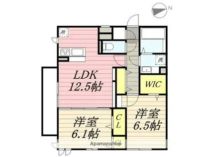 コゥジーコート(2LDK/1階)の間取り写真