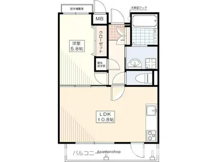 ルナシオン吉祥寺(1LDK/1階)の間取り写真