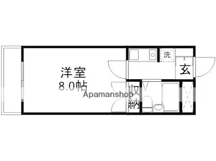 アメニティームサシノ(1K/3階)の間取り写真