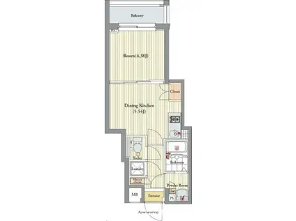 ビバリーホームズ荻窪Ⅱ(1DK/4階)の間取り写真