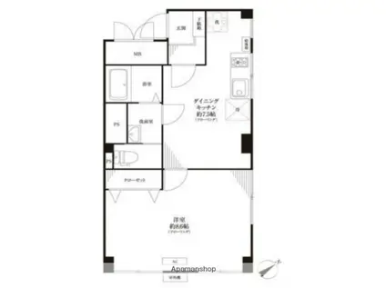 三鷹ローヤルマンション(1DK/3階)の間取り写真