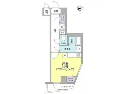 ADレジデンス久我山 ADRESIDENCE久我山(ワンルーム/3階)の間取り写真