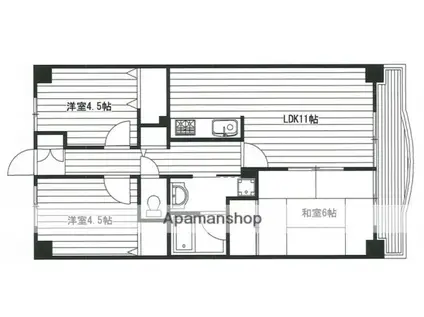 カサベルデ(3LDK/3階)の間取り写真