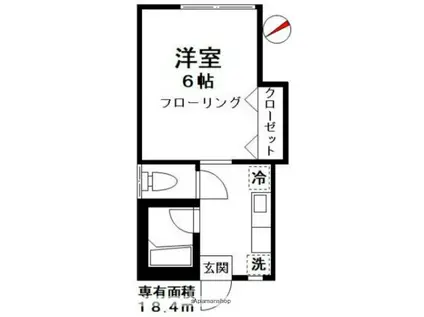 KIハイム(1K/1階)の間取り写真