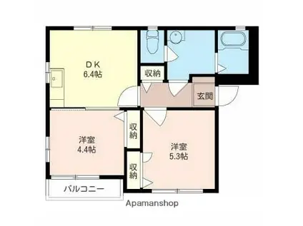 ARC-EN-CIEL(2DK/1階)の間取り写真
