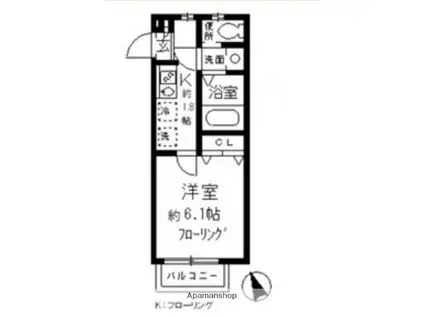 KIコンフォート(1K/2階)の間取り写真