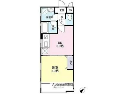 プレミール松庵(1DK/1階)の間取り写真