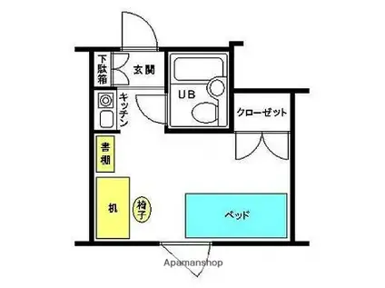 ライザ武蔵境(ワンルーム/6階)の間取り写真