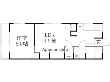 田中マンション(1LDK/1階)の間取り写真