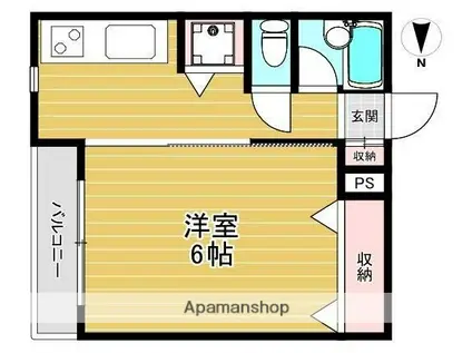 フロレゾン(1K/1階)の間取り写真