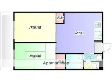 グリーンサンハイツ(2LDK/5階)の間取り写真