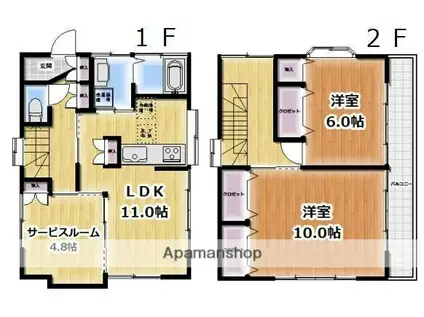 中央本線 三鷹駅 徒歩13分 3階建 築29年(2SLDK)の間取り写真