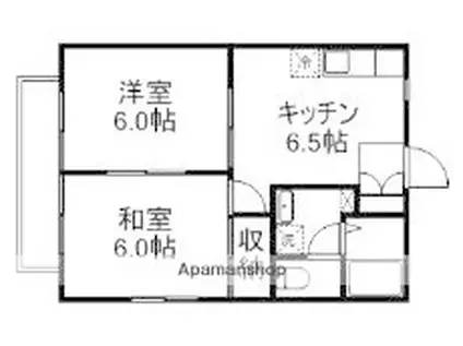 ルーエ久我山(2DK/1階)の間取り写真