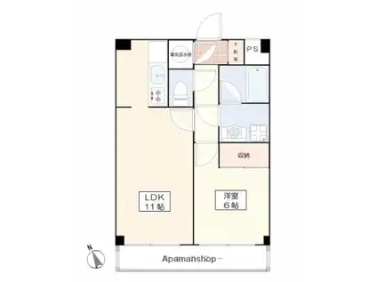 グリーン・ベル(1LDK/2階)の間取り写真