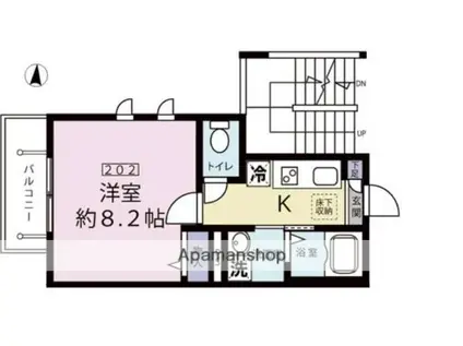 RESIDENCE GRANDEUR(1K/2階)の間取り写真