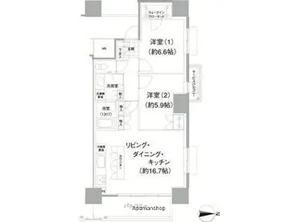 イストワール(2LDK/4階)の間取り写真