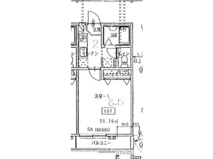 ジュネス北烏山(1K/1階)の間取り写真
