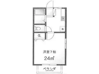 シティハイムプリムラ(1K/2階)の間取り写真