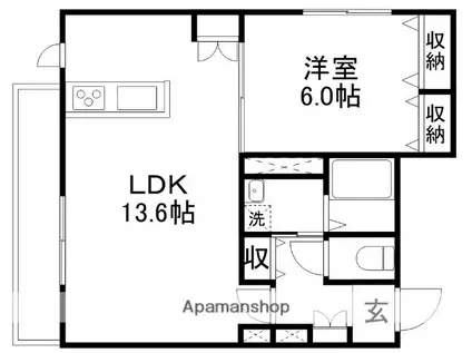 ヴェローナ(1LDK/1階)の間取り写真